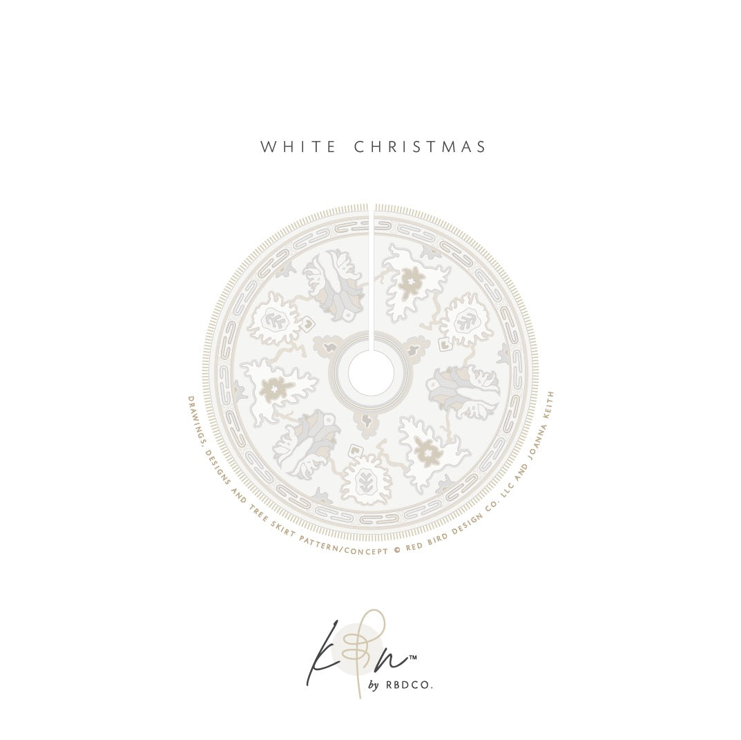 ‘WHITE CHRISTMAS’ Hand-Knotted Tree Skirt ™️  | Read Below for Payment